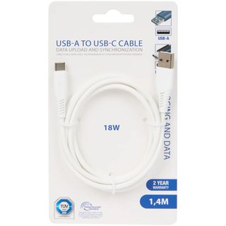 Cable USB-A a USB-C 1.4M Blanco