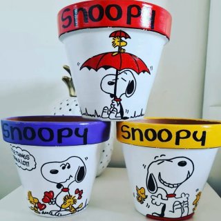 Macetas Snoopy pintadas a mano