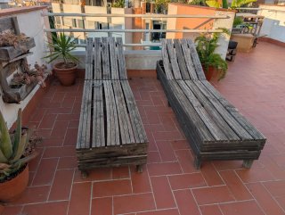 2 Tumbonas de Madera Artesanales
