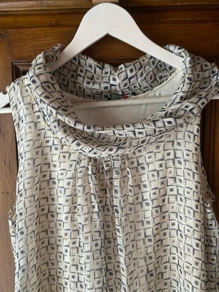 Blusa Misto Seta Senza Maniche