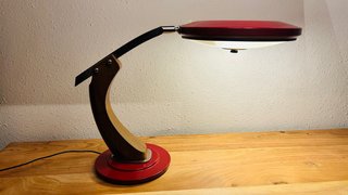 Lámpara FASE President roja pie de madera