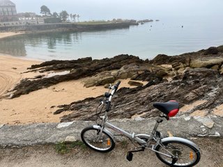 Bicicleta plegable plateada
