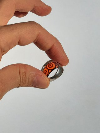 Anillo Plata 925 Espiral Naranja