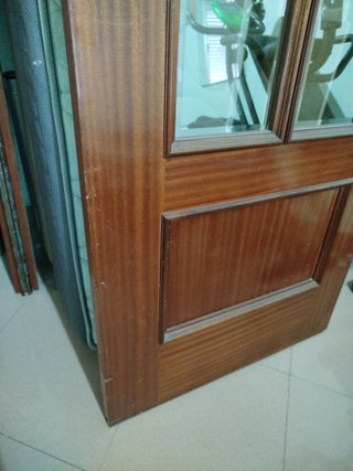 Puerta de madera con cristal de corredera d cocina