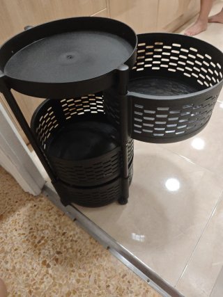 Carrito organizador negro 3 estantes