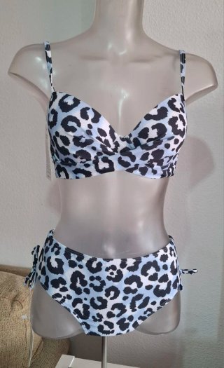 Bikini estampado leopardo azul y negro