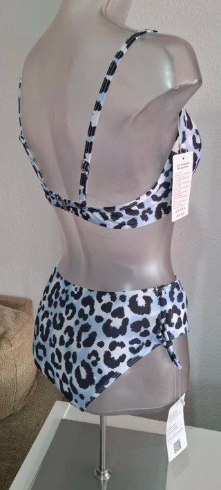 Bikini estampado leopardo azul y negro