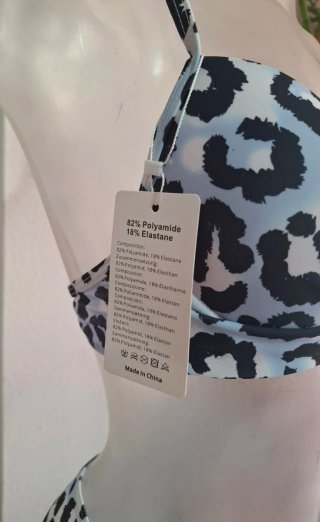 Bikini estampado leopardo azul y negro