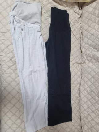 Pack 2 Pantalones Premamá Lino Negro y blanco
