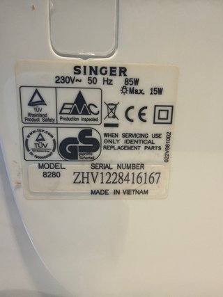 Máquina de coser Singer 8280 como nueva