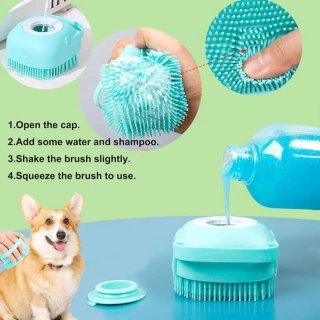 Cepillo para mascotas con dispensador de jabón