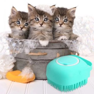 Cepillo para mascotas con dispensador de jabón