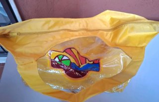 Borsa mare gialla nuova con cartellino