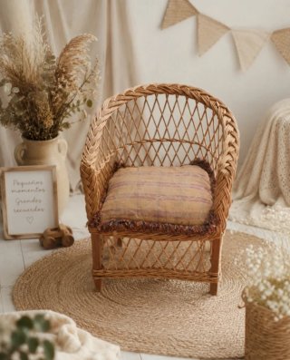 Sillón de ratán para atrezo