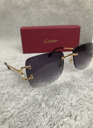 Gafas de Sol Cartier Rimless Negras Originales