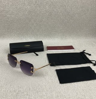 Gafas de Sol Cartier Rimless Negras Originales