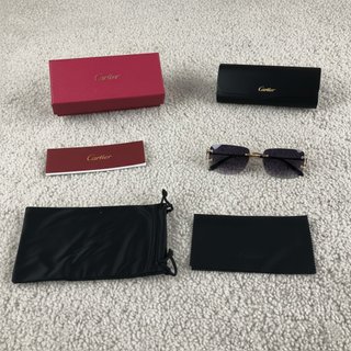 Gafas de Sol Cartier Rimless Negras Originales