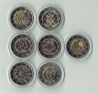 Lote 7 monedas 2 euros conmemorativas Chipre