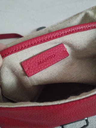 Bolso Mango Rojo Piel Texturizada