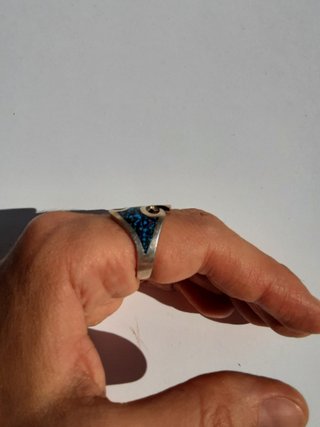Anillo Plata Diseño Abstracto Multicolor