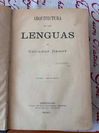 Eduardo Benot-Arquitectura de las lenguas-