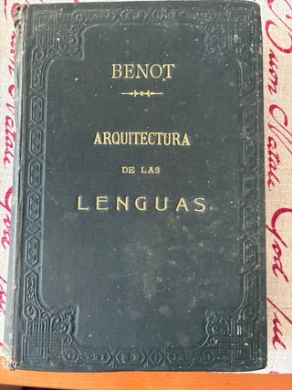 Eduardo Benot-Arquitectura de las lenguas-