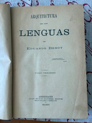 Eduardo Benot-Arquitectura de las lenguas-