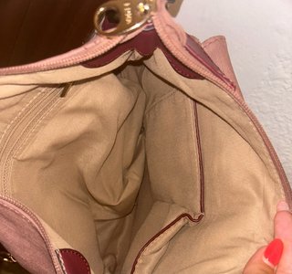 Bolso rosa y morado