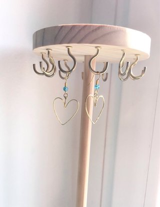 Orecchini Cuore Oro con Turchese
