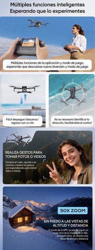 Drone plegable con camara dual Mando pantalla 2.4"