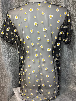 Top Malla Transparente Flores