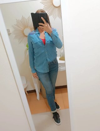 Camicia jeans H&M ricami etnici