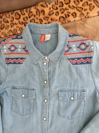 Camicia jeans H&M ricami etnici