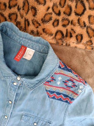Camicia jeans H&M ricami etnici