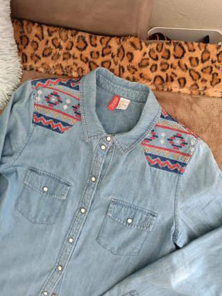 Camicia jeans H&M ricami etnici