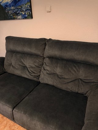 Sofá 2 plazas 180cm gris tela Azul petroleo