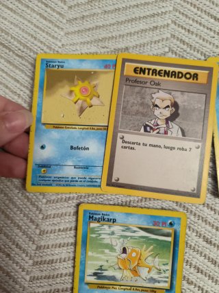 Cartas Pokémon de 1995 Staryu Starmie Magikar oak