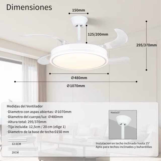 Ventilador de techo con luz