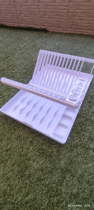 Escurridor de plástico blanco camping pequeño