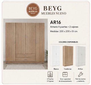 Armario 4 puertas y 2 cajones