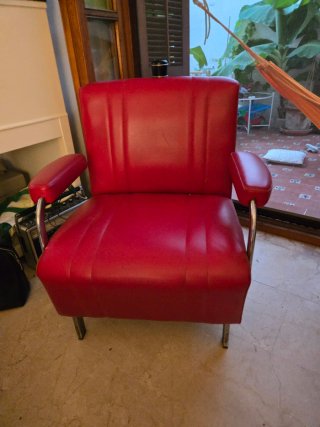 Sillón Vintage Rojo Estilo Bauhaus