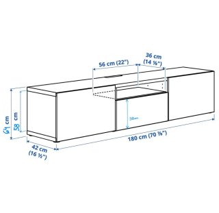 Mueble TV Ikea BESTÅ 180x42x74 cm