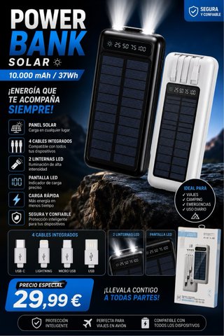 Power Bank Solar 10.000 mAh