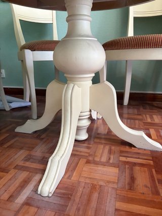 Mesa comedor extensible blanca 100/130