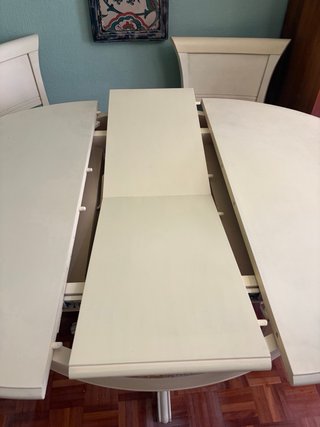 Mesa comedor extensible blanca 100/130