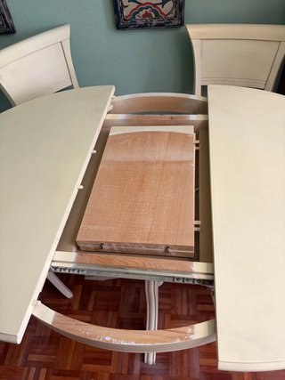 Mesa comedor extensible blanca 100/130
