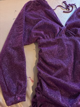 Vestido Morado Brillante Elegante