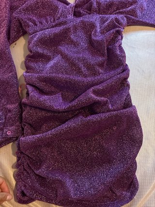 Vestido Morado Brillante Elegante