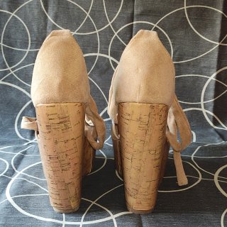 Sandalias Cuña Plataforma Corcho Beige