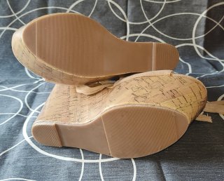 Sandalias Cuña Plataforma Corcho Beige